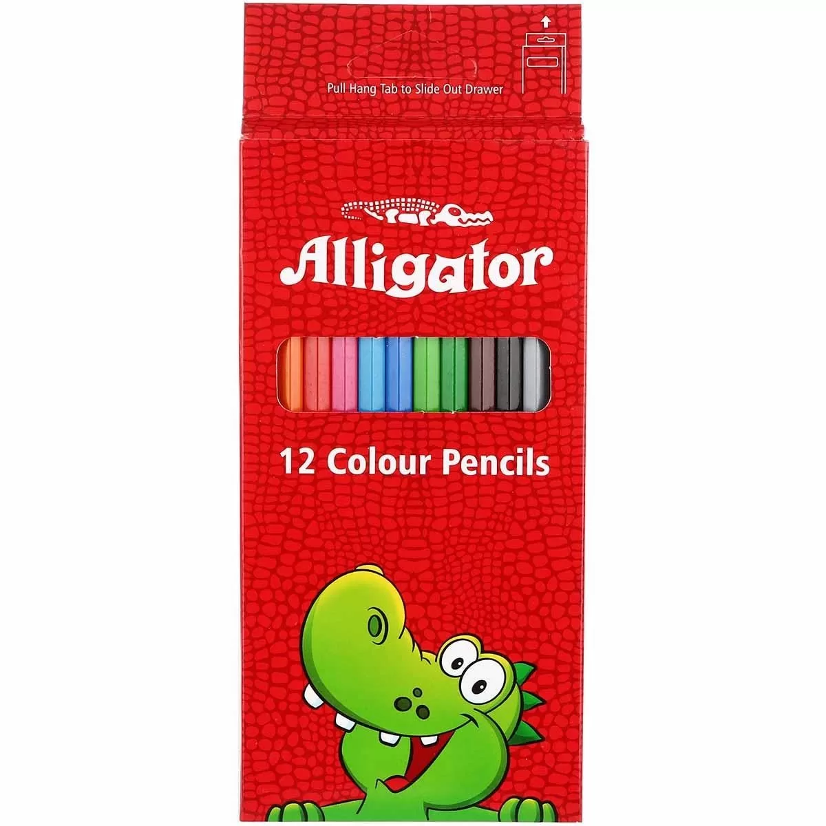 مداد رنگی 12 رنگ الیگیتور جعبه مقوایی