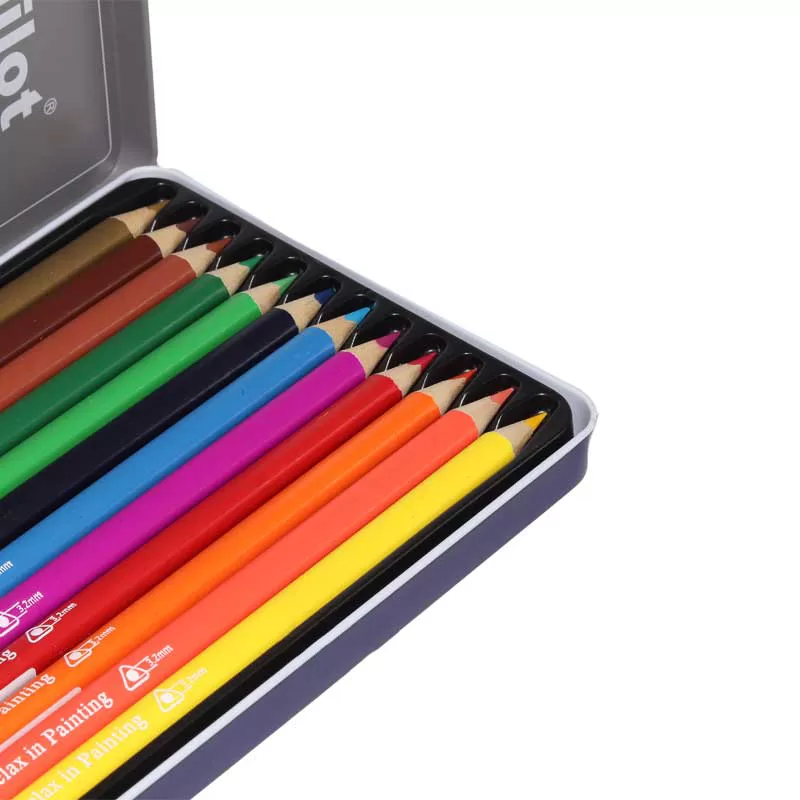 مداد رنگی 12 رنگ جعبه فلزی پادیلوت padilot