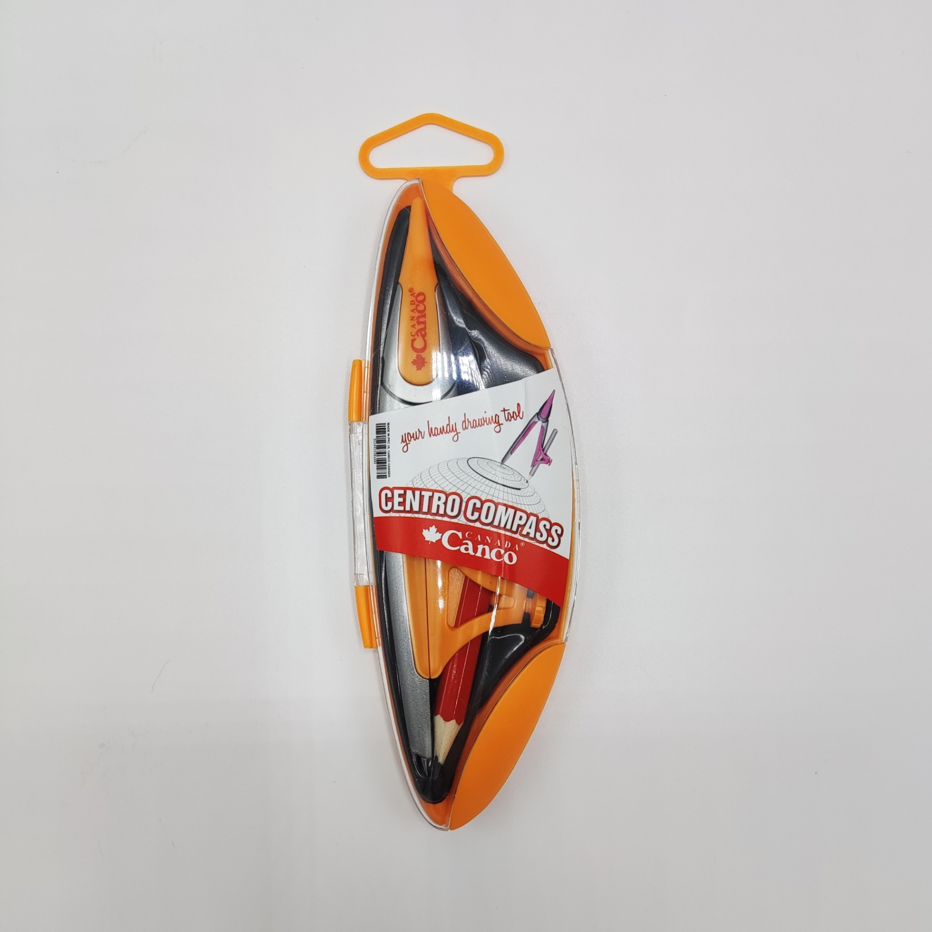 جعبه پرگار مدادی سنترو کنکو رنگ نارنجی