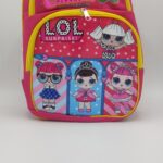 کوله پشتی مدرسه دخترانه طرح LOL رنگ صورتی نمای اصلی