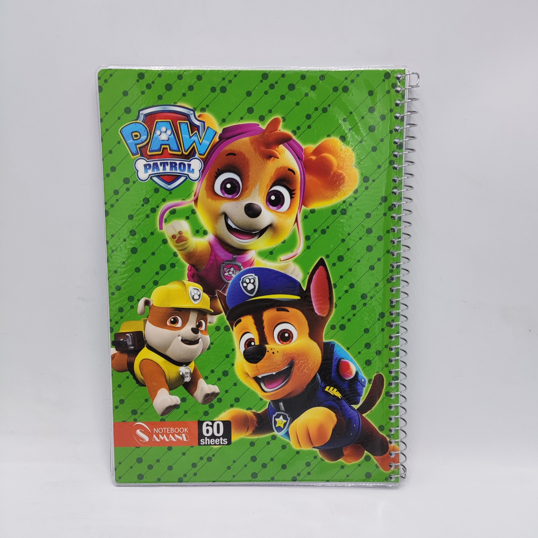 دفتر ۶۰ برگ نقاشی فنری جلد فانتزی سمند مدل SA530 طرح Paw Patrol