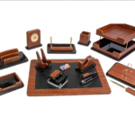 رنگ قهوه ای سرویس رومیزی مدیریتی 15 تکه